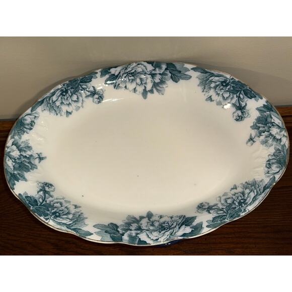 Vintage Royal Staffordshire Pottery, “Marechal” 16” Oval Platter W/ Gold Trim - Picture 1 of 7